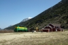 WP&YR - Bombardier #114 shunts its works train at Bennett, Yukon, Canada