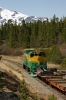 WP&YR - Bombardier #114 shunts its works train at Bennett, Yukon, Canada