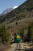 WP&YR - Bombardier #114 shunts its works train at Bennett, Yukon, Canada