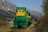 WP&YR - Bombardier #114 shunts its works train at Bennett, Yukon, Canada