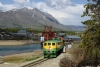 WP&YR - GE #96 shunts train 1 - 0745 Skagway - Carcross, having just arrived at Carcross