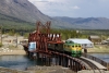 WP&YR - GE #96 shunts train 1 - 0745 Skagway - Carcross, having just arrived at Carcross