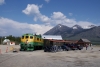 WP&YR - GE #96 shunts train 1 - 0745 Skagway - Carcross, having just arrived at Carcross