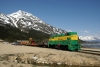 WP&YR - Bombardier #114 stabled at Fraser with its works train from Bennett