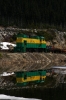 WP&YR - Bombardier #114 stabled at Fraser with its works train