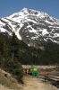 WP&YR - Bombardier #114 stabled at Fraser with its works train