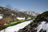 WP&YR - Alco tripple set 101, 104, 106 arrive at White Pass Summit with 37 0846 Skagway - White Pass, while  MLW 109, Alco 107, 103 wait to depart with 32 - 1003 White Pass - Skagway