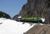 WP&YR -Alco tripple set 106, 104, 101 arrive at American Shed with 46 - 1441 White Pass - Skagway