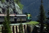 WP&YR - Alco tripple set 106, 104, 101 head train 46 - 1441 White Pass - Skagway down the hill towards Skagway