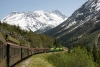 WP&YR - Alco tripple set 106, 104, 101 head train 46 - 1441 White Pass - Skagway down the hill towards Skagway