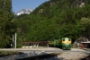 WP&YR - GE/MLW combination 100, 110, 95 head train 24 1445 Fraser - Skagway into Skagway Depot