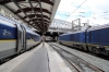 Unfortunately our train is on the left; formed of Eurostar EMU's 374018/374017, 9047 1713 Paris Gare du Nord - London St Pancras International