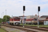 ZSSK Cargo 751192 is stabled at Prievidza while ZSSK 757017 runs through the station